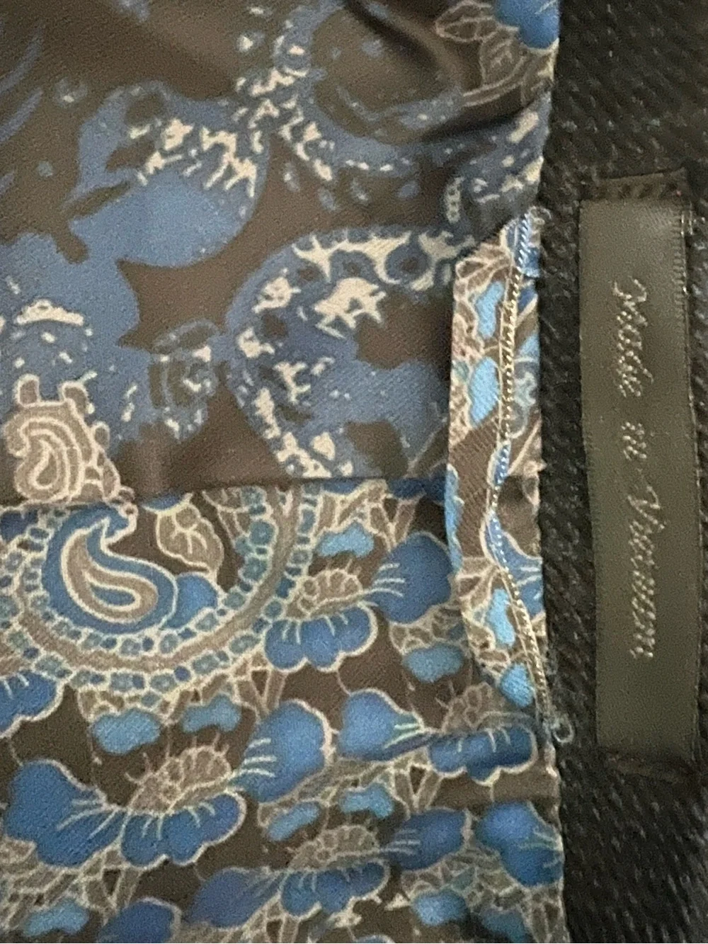Van Heusen Studio Mens Plaid Blazer Sport Coat Elbow Patch Paisley Lined